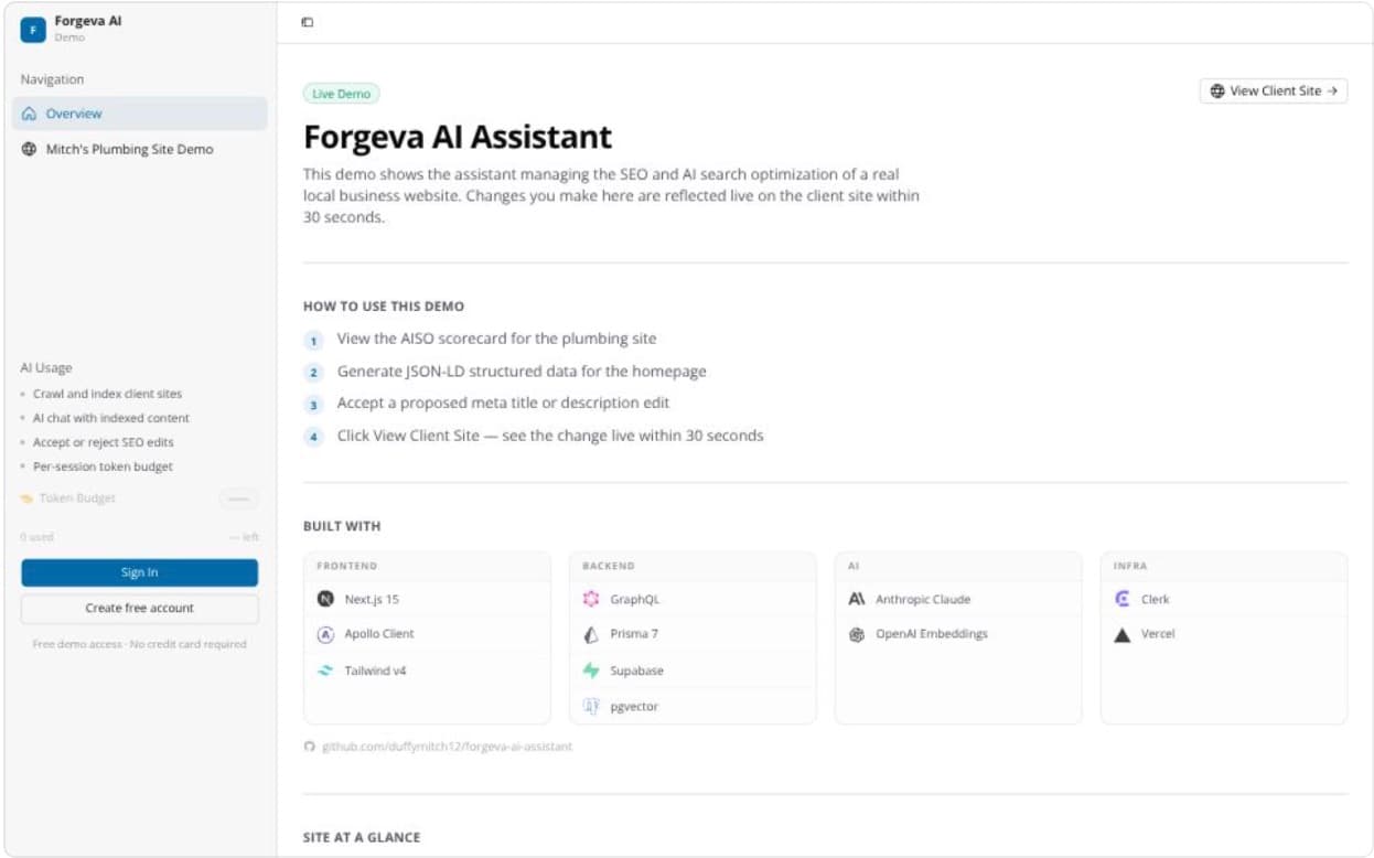 Forgeva AI SEO Assistant